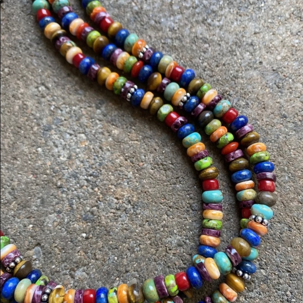 Sterlingsilver Multistrand Multistone Beadnecklace - image 4